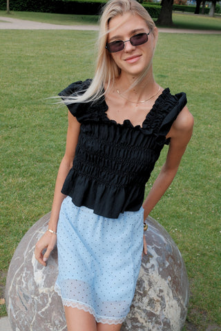 Alice Skirt - Light Blue/Brown