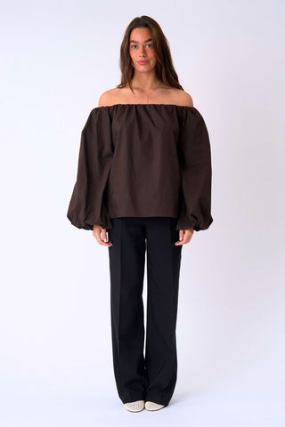 Lia Top in Brown · effortless scandi formal shirts & blouses for women from ITS MAY