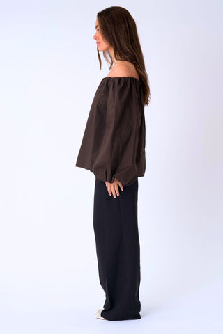 Lia Top in Brown · effortless scandi formal shirts & blouses for women from ITS MAY