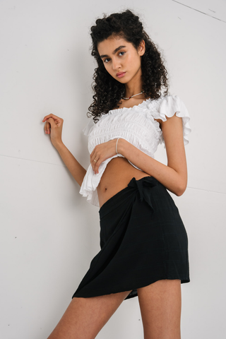 Elisa Wrap Skirt in Black · effortless scandi skirt for women from ITS MAY