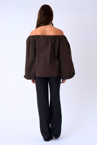 Lia Top in Brown · effortless scandi formal shirts & blouses for women from ITS MAY
