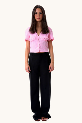 Roberta Top - Pink Checkered