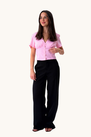 Roberta Top - Pink Checkered