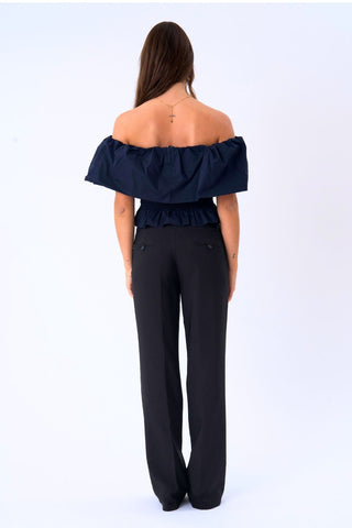 Serena Top in Navy · effortless scandi formal shirts & blouses for women from ITS MAY