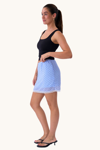 Alice Skirt - Light Blue/Brown