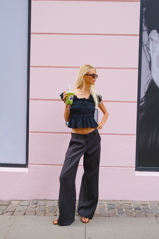 Low Waist Suit Pants - Black