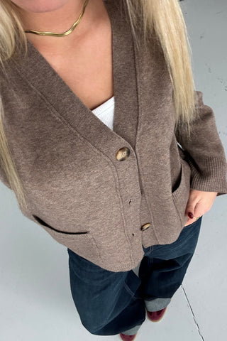 Molly Cardigan in Taupe · effortless scandi knit for women from ITS MAY