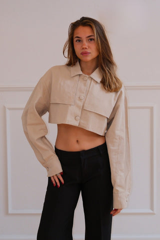 Bellanca Crop Jacket in Beige · effortless scandi jacket for women from ITS MAY
