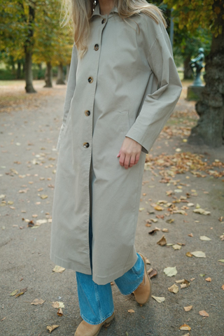 Harper Trench Coat in Sand · effortless scandi jacket for women from ITS MAY