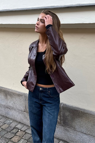 Billie Jacket in Bordeaux · effortless scandi jacket for women from ITS MAY