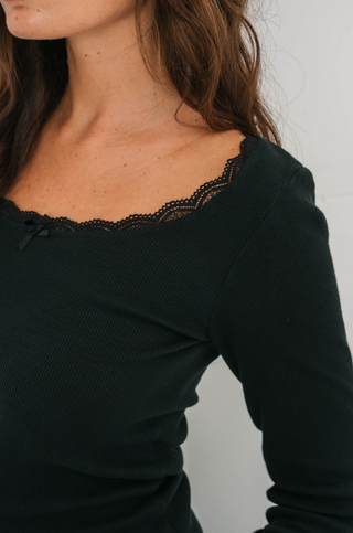 Lace top in Black · effortless scandi top for women from ITS MAY
