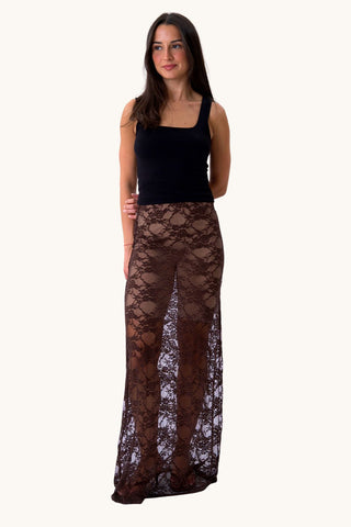 Florence Lace Skirt - Brown