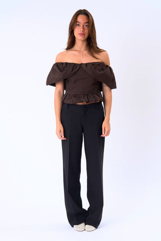 Serena Top in Brown · effortless scandi formal shirts & blouses for women from ITS MAY