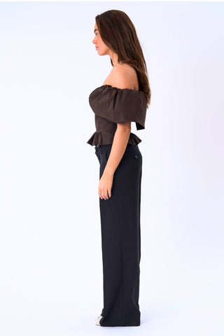 Serena Top in Brown · effortless scandi formal shirts & blouses for women from ITS MAY