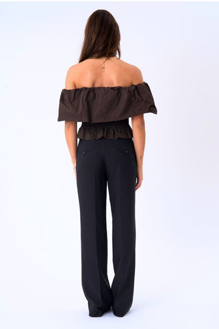 Serena Top in Brown · effortless scandi formal shirts & blouses for women from ITS MAY