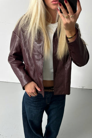 Billie Jacket in Bordeaux · effortless scandi jacket for women from ITS MAY