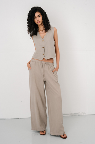 Luna Pants in Taupe · effortless scandi pants for women from ITS MAY