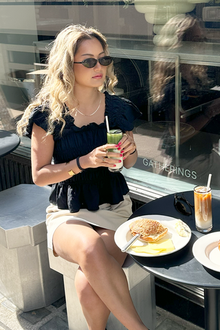 Honey Ruffle Top - Black