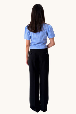Roberta Top - Light Blue Checkered