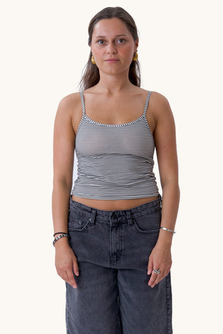 Evelina Top - Dark Grey/White
