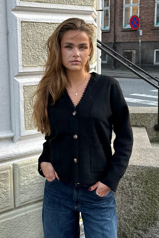 Molly Cardigan in Black · effortless scandi knit for women from ITS MAY