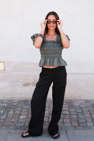 Honey Ruffle Top - Olive