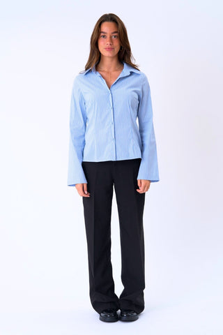 Andrea Shirt in Blue Striped · effortless scandi formal shirts & blouses for women from ITS MAY
