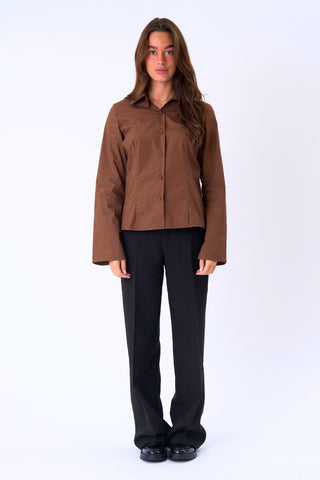Andrea Shirt in Brown · effortless scandi formal shirts & blouses for women from ITS MAY