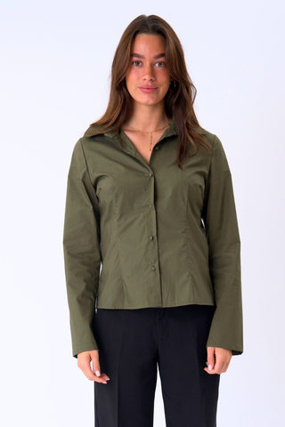 Andrea Shirt in Khaki · effortless scandi formal shirts & blouses for women from ITS MAY