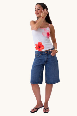Vittoria Flower Top - White/Rose