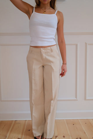 Low Waist Suit Pants in Beige · effortless scandi pants for women from ITS MAY