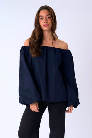 Lia Top in Navy · effortless scandi formal shirts & blouses for women from ITS MAY