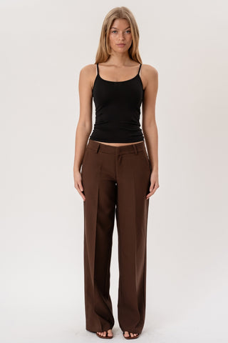 Low Waist Suit Pants in Brown · effortless scandi pants for women from ITS MAY