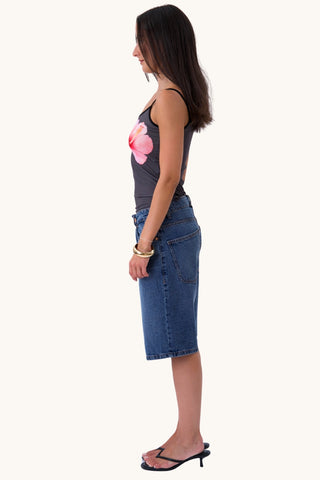 Vittoria Flower Top - Grey/Black