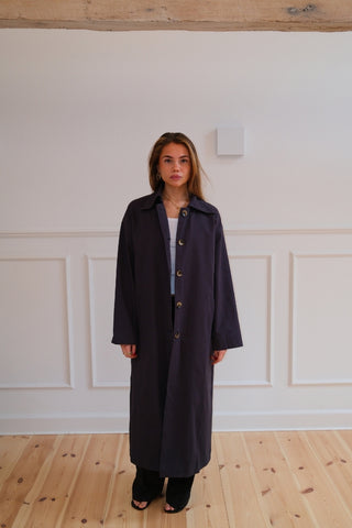 Harper Trench Coat in Navy · effortless scandi jacket for women from ITS MAY