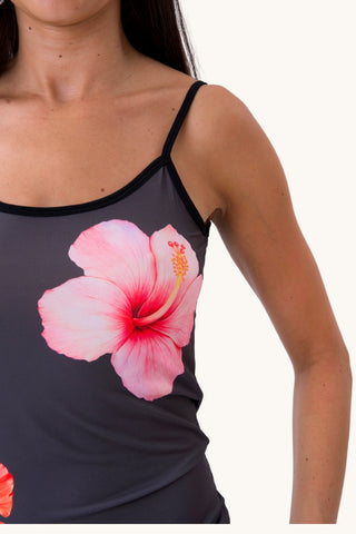 Vittoria Flower Top - Grey/Black