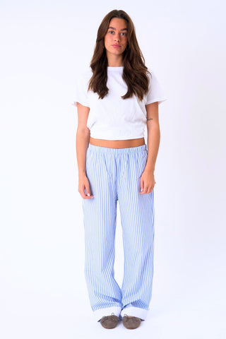 Celeste Striped Pants in Light Blue · effortless scandi pants for women from ITS MAY