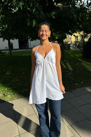 Stella Mini Dress in White · effortless scandi dress for women from ITS MAY