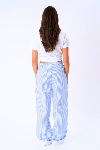Celeste Striped Pants in Light Blue · effortless scandi pants for women from ITS MAY