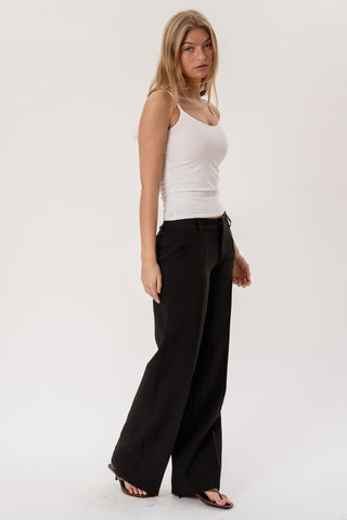Low Waist Suit Pants in Black · effortless scandi pants for women from ITS MAY