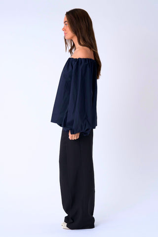 Lia Top in Navy · effortless scandi formal shirts & blouses for women from ITS MAY