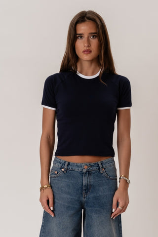 Rosa T-shirt in Navy · effortless scandi t-shirt for women from ITS MAY