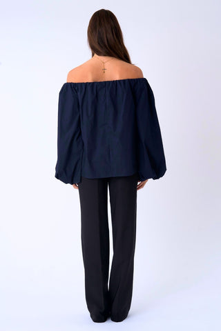Lia Top in Navy · effortless scandi formal shirts & blouses for women from ITS MAY