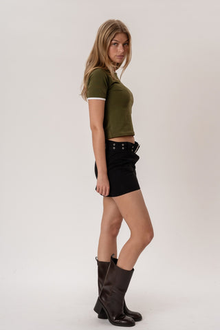 Rosa T-shirt in Olive · effortless scandi t-shirt for women from ITS MAY