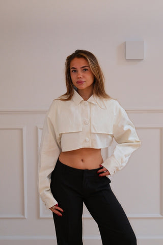 Bellanca Crop Jacket in Ecru · effortless scandi jacket for women from ITS MAY