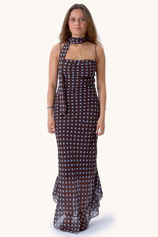 Bellagio Dress - Brown/Blue