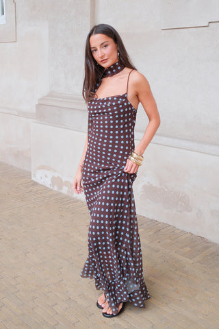 Bellagio Dress - Brown/Blue