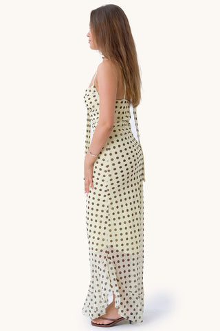 Bellagio Dress - Yellow/Brown
