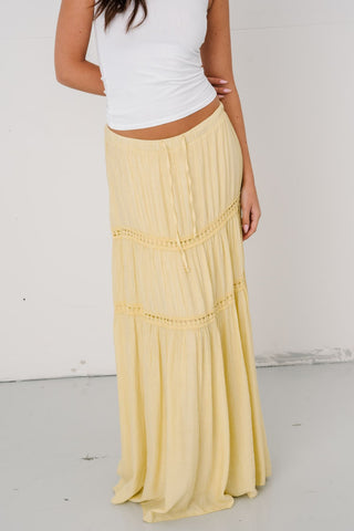Alma Maxi Skirt in Dusty Yellow · effortless scandi skirt for women from ITS MAY