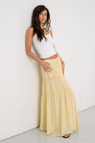 Alma Maxi Skirt in Dusty Yellow · effortless scandi skirt for women from ITS MAY